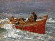 Michael Ancher, The red rescue boat on its way out